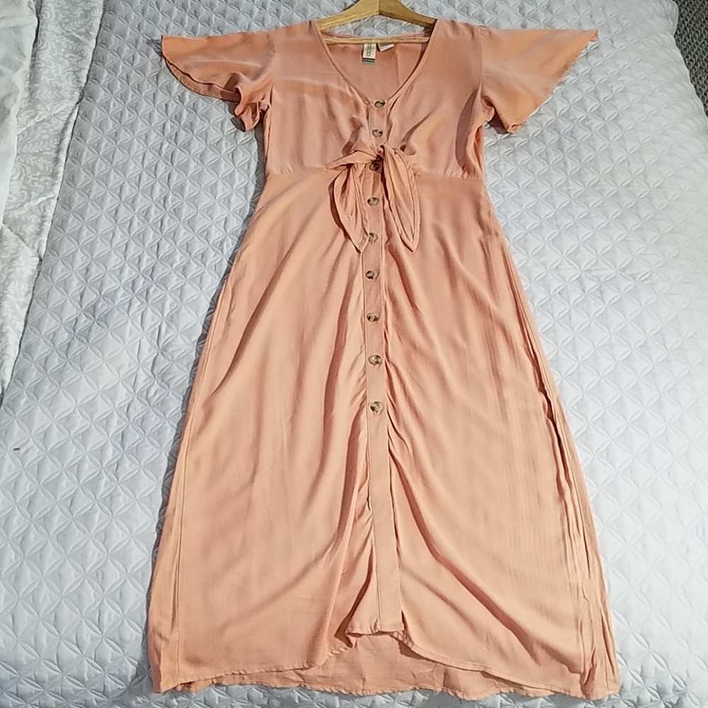 Peachy Button Down Sundress